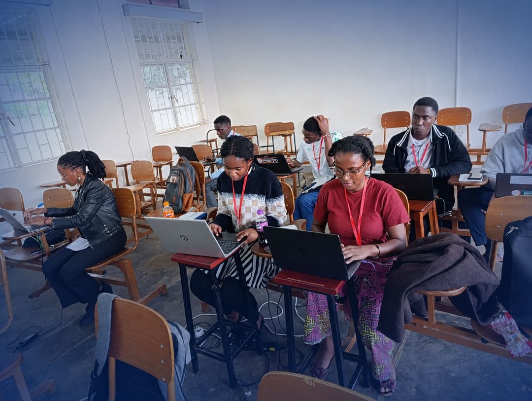 Students in a classroom setting, engaging with a computational neuroscience lesson.